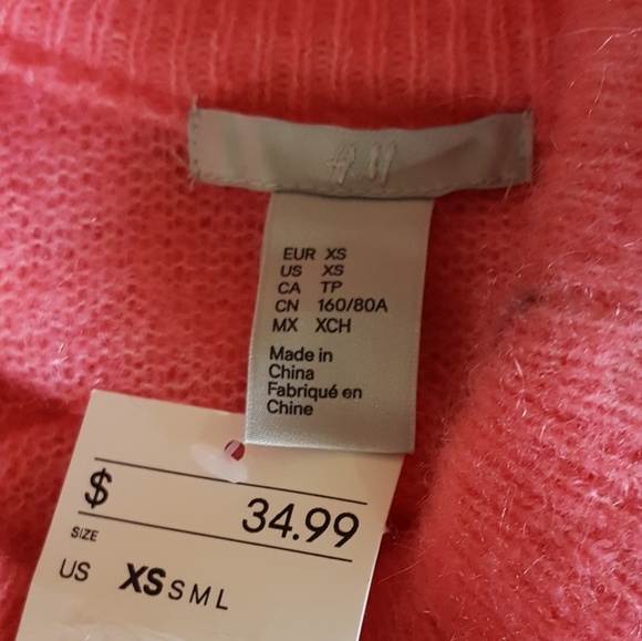 H&M Coral High‎ Collar Wool Blend Sweater - Picture 6 of 6